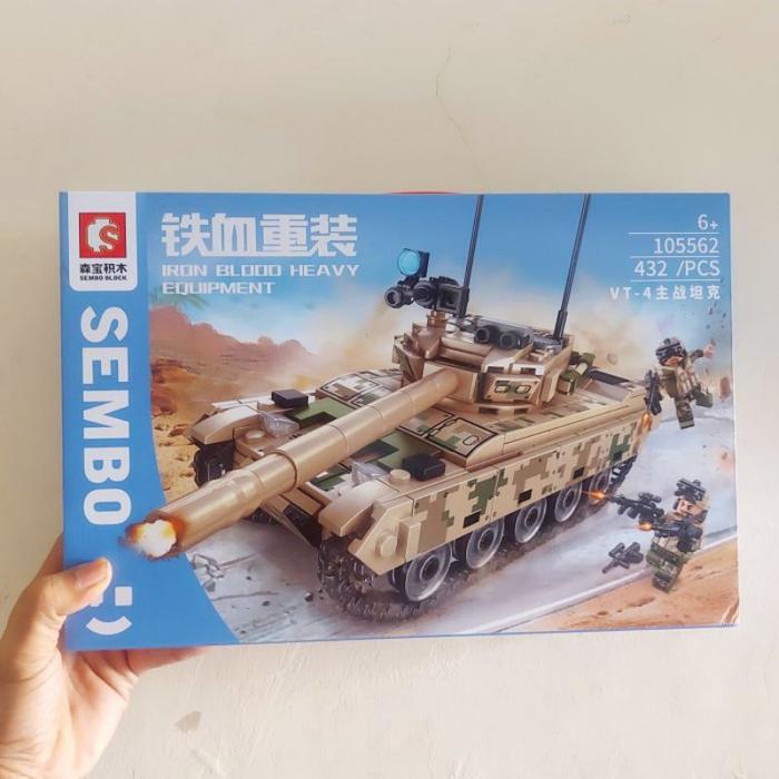 Sembo Brick Battle Tank Iron Blood-VT-4 Mainan Balok Susun Block Anak