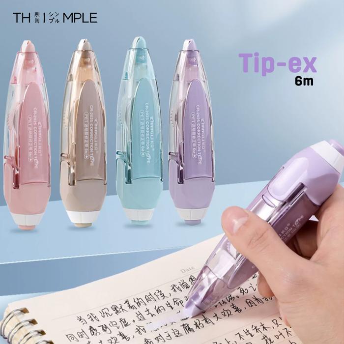 Tip-ex/Push Type Correction Tape Stationery Refillable Portable Push Correction Tape-THIMPLE