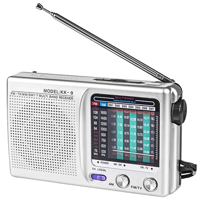Portable Mini Radio SW/AM/FM Pocket Pointer Radio LCD Display Digital Radio Built-in Speaker Battery