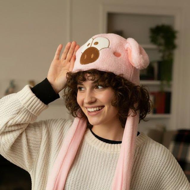 RICHHAT Topi Cow Pink Gerak Topi Karakter Sapi Lucu Dancing Hat Topi Mainan Topi Boneka