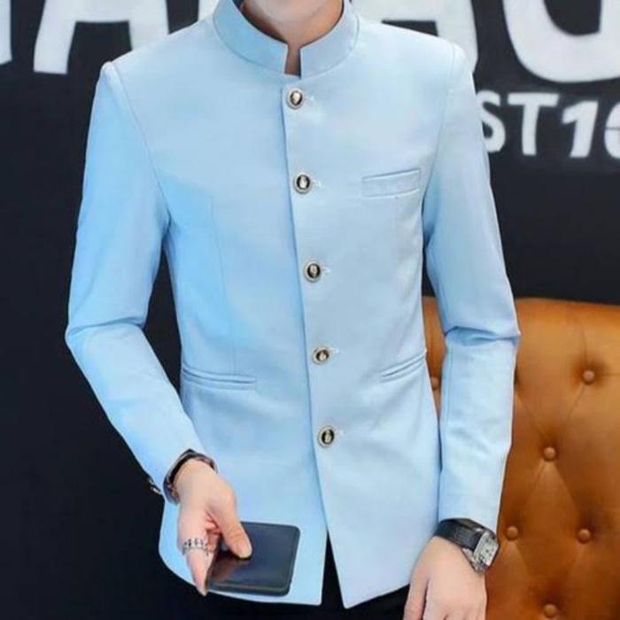 Jas Koko Pria dewasa / Jas Mandarin / Jasko Biru Muda