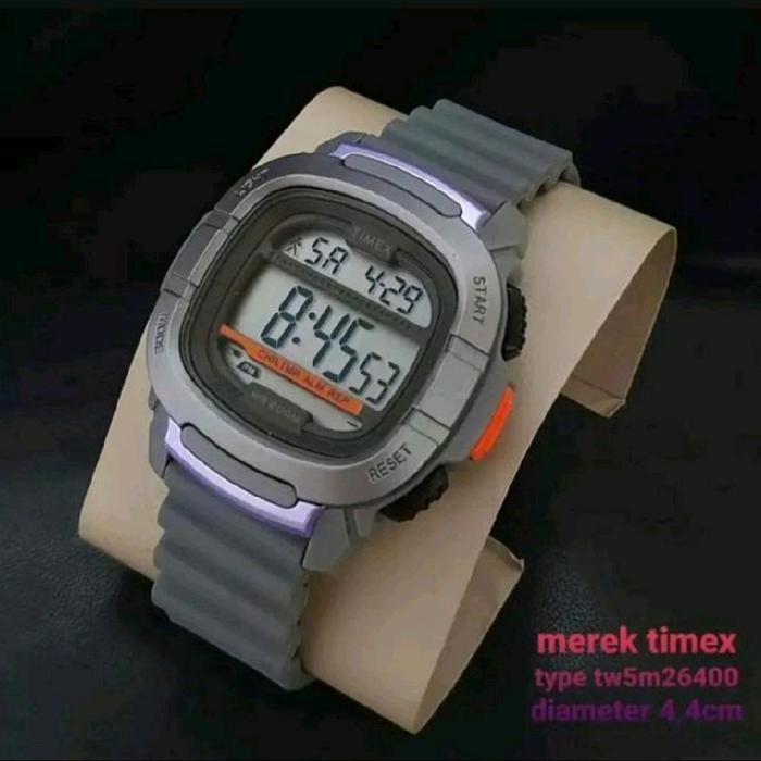 Jam Tangan Pria TIMEX TW5M26400 Original Digital Strap Rubber Stopwatch Waterresist aera Free Exclus