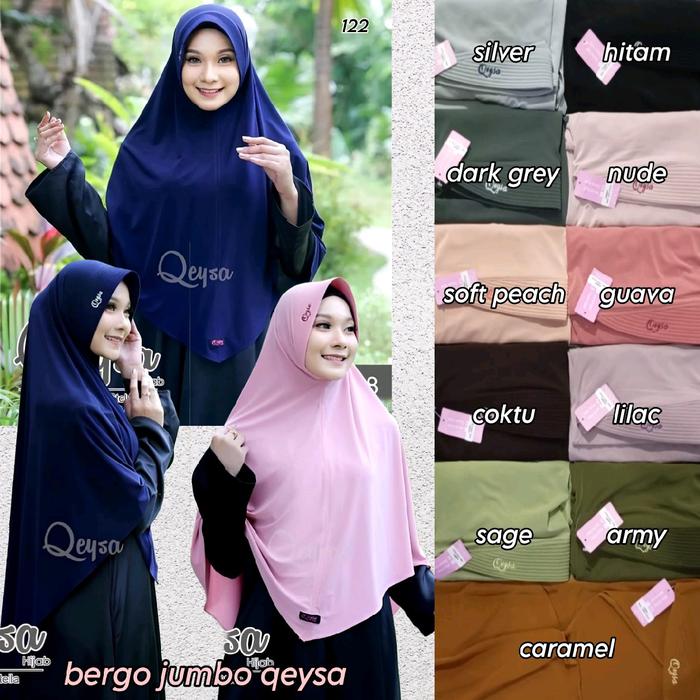Bergo Jumbo Qeysa/ bergo daily jumbo jersey qeysa / bergo jumbo qeysa