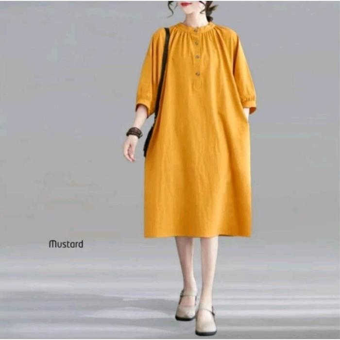 Andara Tunik Linen Polos Masa Kini Terbaru