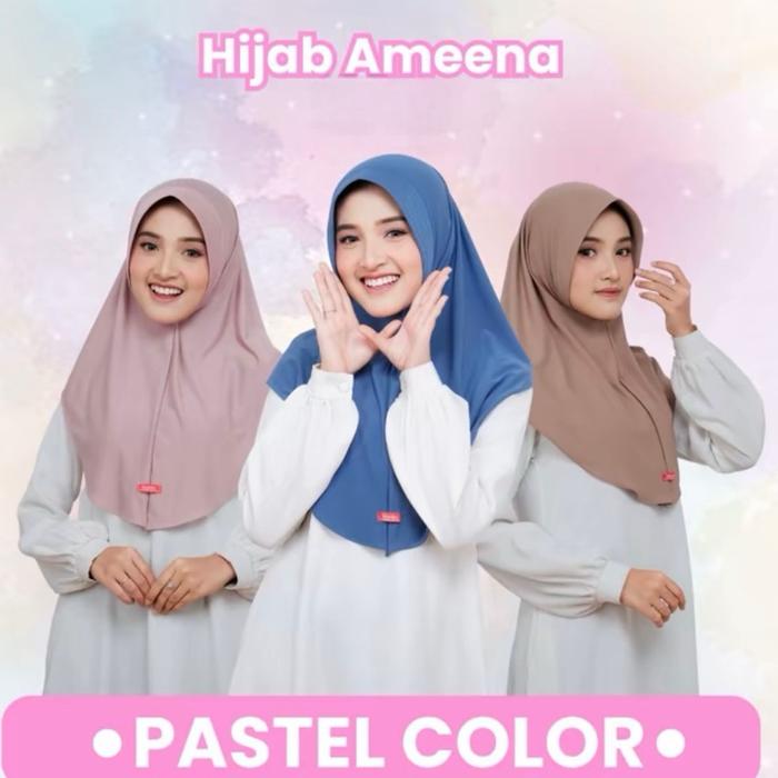 Jilbab Bergo Ameena | Hijab Jilbab Instan | Hijab Sport | Hijab Instan | Hijab Shamira