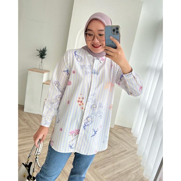 Kienka - Peony Signature Top Atasan Stripe Wanita