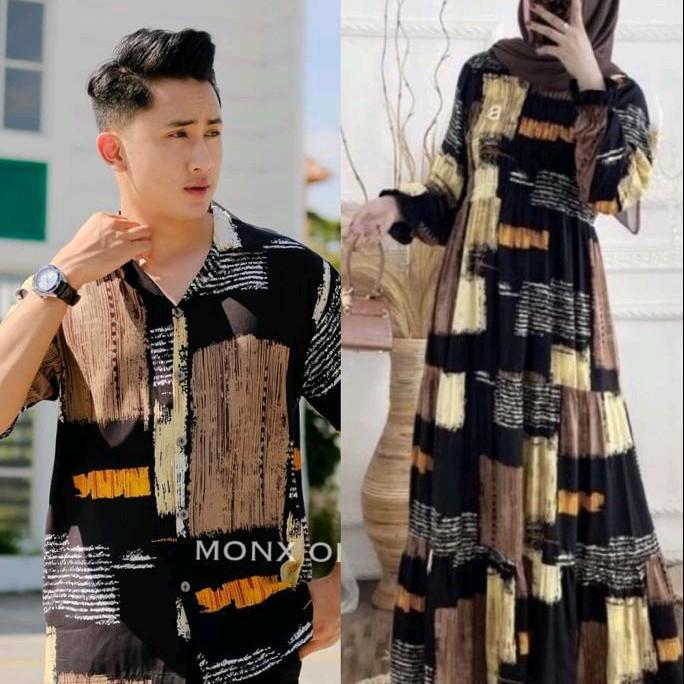 Baju Couple Motif //Baju Family//Baju Couple Kondangan Gamis Muslim Cuple Panjang Pasangan Dress