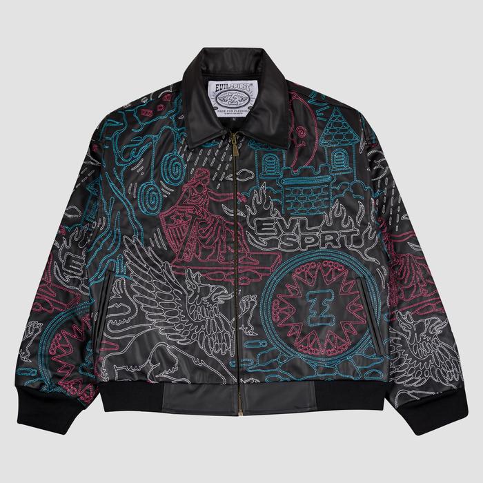 EVILSPIRIT LEATHER JACKET - FUTELA BLACK UNISEX