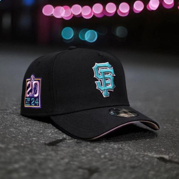 topi baseball import sf hitam bordir pink ungu New era cap 9forty MLB NBA