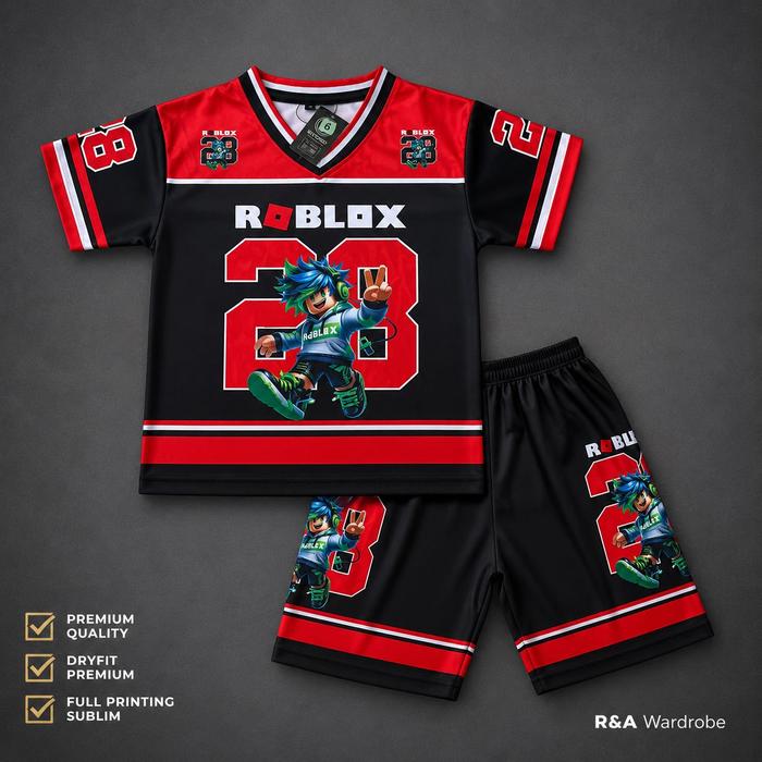 Setelan Jersey Anak Cowok  Dryfit Milano Premium Karakter Game Seru | Baju Sporty Full Print Bahan a