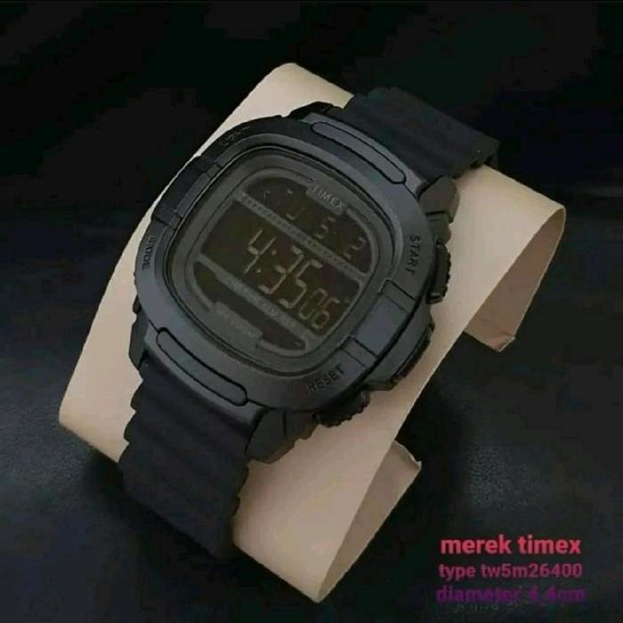 Jam Tangan Pria TIMEX TW5M26400 Original Digital Strap Rubber Stopwatch Waterresist aera Free Exclus