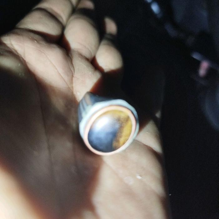 cincin ring batu mustika bulu macan ompong Akik