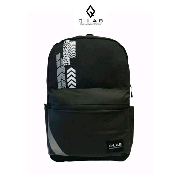 tas ransel waterproof Q-lab 186091 HITAM ORIGINAL TERMURAH tas sekolah, tas kerja, tas laptop Pria W