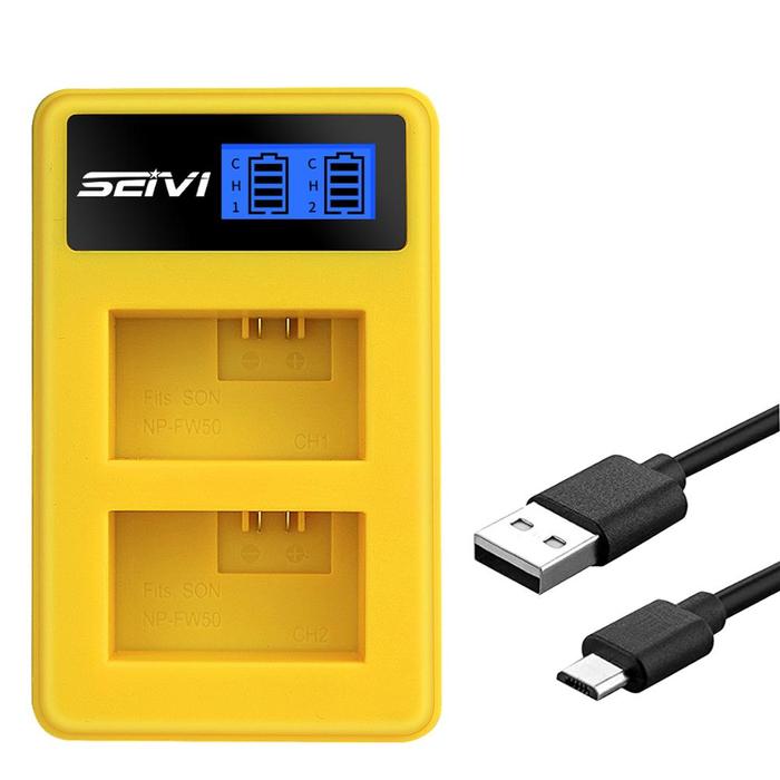 NP-FW50 FW50 Camera Charger Dual Ports LCD Display for Sony Alpha
