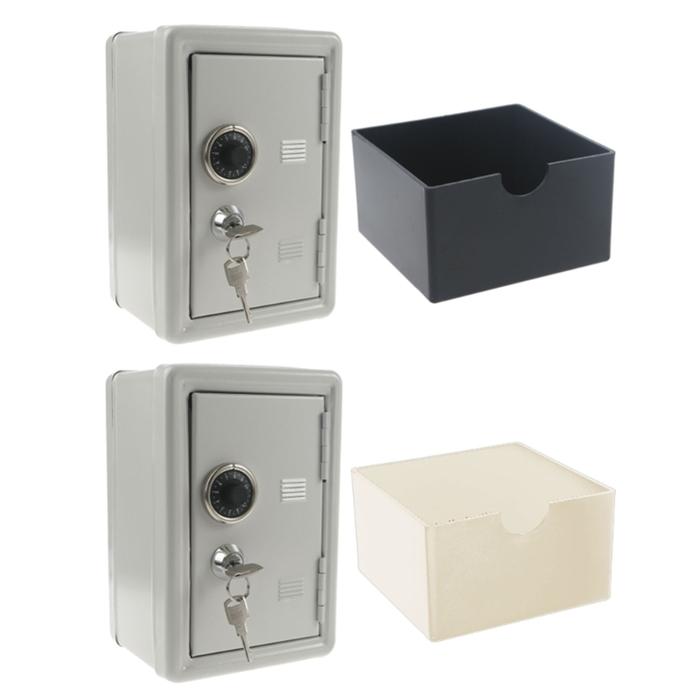 Mini Metal Coin Locker with Keys Kids Money Saving Jar Security Safe