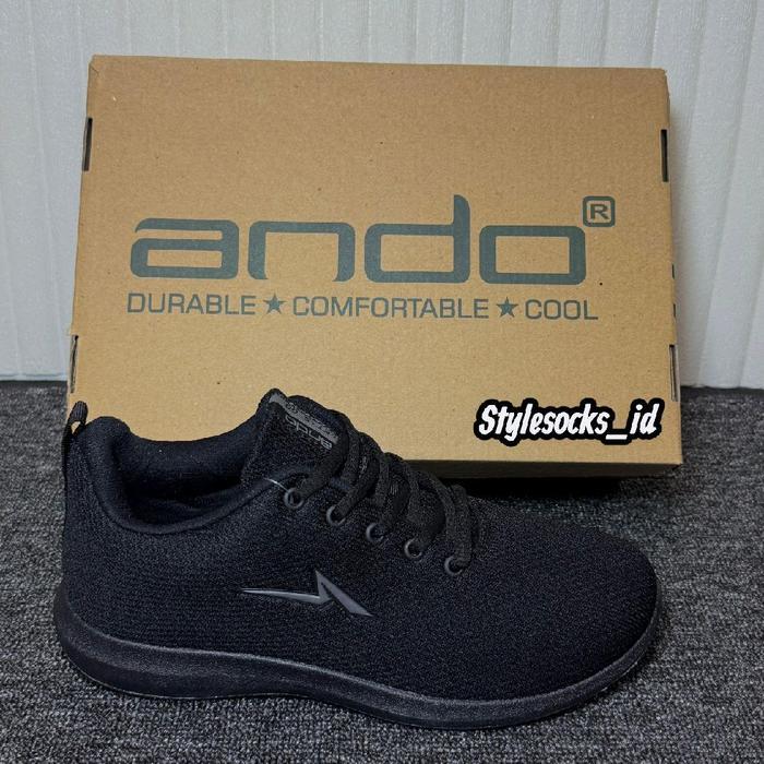 Sepatu Sekolah Ando Hitam Putih / Sepatu Ando Orlin Original 100% New Original