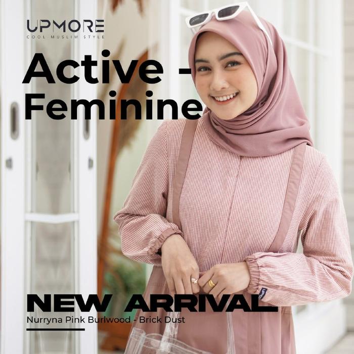 Baju Upmore UM 050 Nurryna Pink Burlwood - Brick Dust - Upmore Nurryna || Gamis Upmore