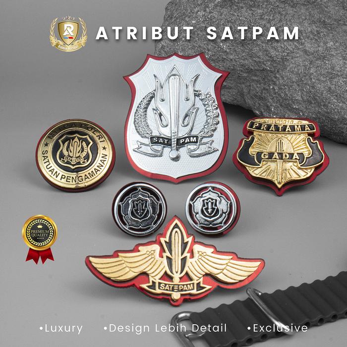 Pin Kewenangan satpam / wing satpam / mitra satpam / gada satpam / monogram satpam Emas Gold Jarum B