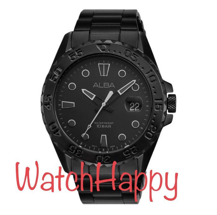 WatchHappy Alba AS9N65X1 Mens Sport Watch Dial Black Stainless AS9N65