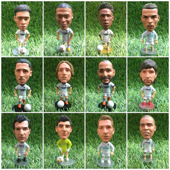 Minifigure Pemain Bola Madrid Karakter Pemain Bola Cristiano Ronaldo Mbappe Bellingham Vinicius Beck