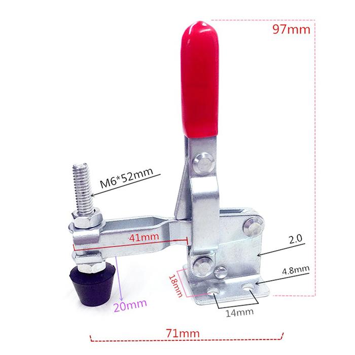100Kg U-Shape Toggle Clamp Antislip Covered Hand Tool Toggle Clamp