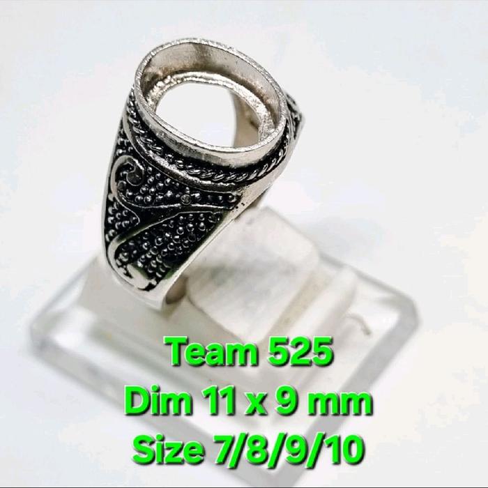 Ring emban alpaka super dim 11x9 tanam / pengikat ring cincin batu akik eceran