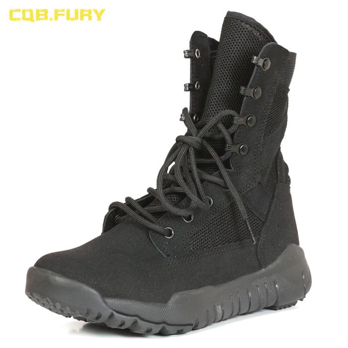CQB.FURY Summer Leather Breathable Mens Military Boots Tactical