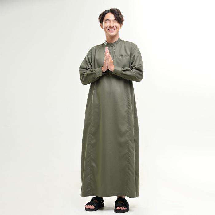 Jubah Panjang Gamis Pria Muslim Dewasa Rabbani Pakistan Hitam Polos Simple Nyaman Bahan Katun Toyobo