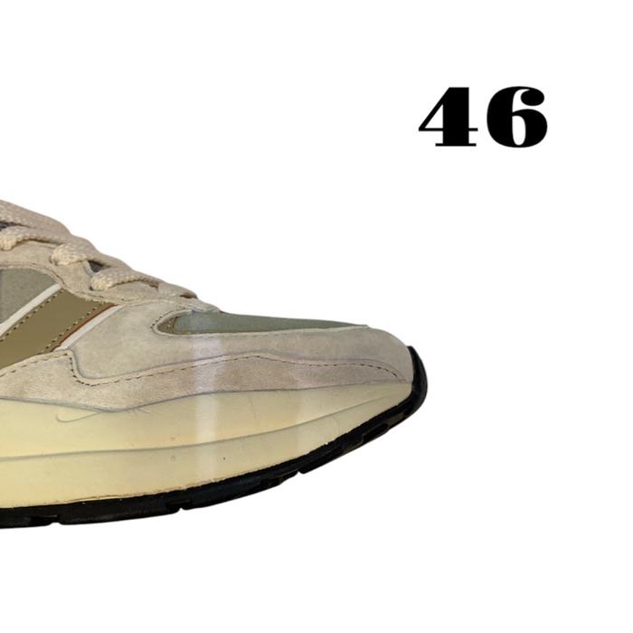 SEPATU NB M5740 WHITE BROWN LOGO