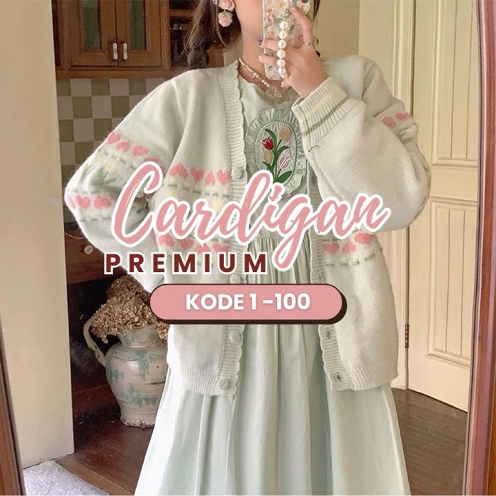 Top Cardigan Rajut Wanita Premium Knit Korean Kardigan Sweater Import Bangkok Bkk Baru Buka Thrift