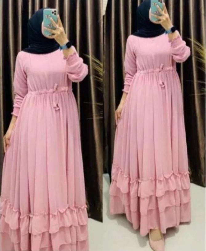 gamis bahan ceruty babydol full furing gamis kekinian gamis malay gamis malaysia lebaran gamis rempe