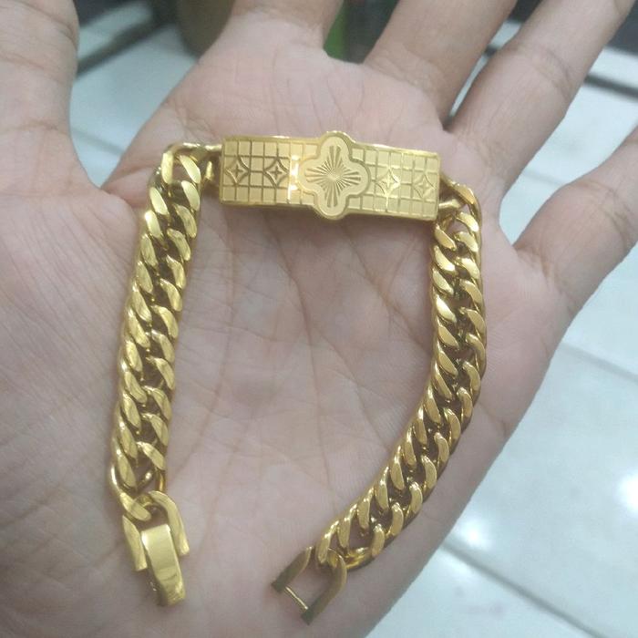 Gelang Titanium Cewek Plat Rantai Sisik Naga