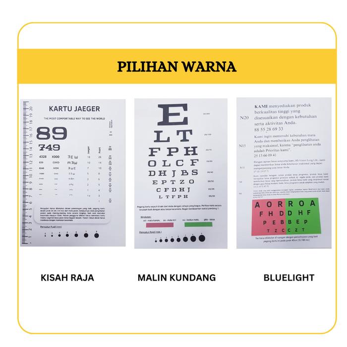 Kartu Jaeger, Reading Card, Jaeger Card (SUDAH DI LAMINATING 2 SISI) [KJRC]