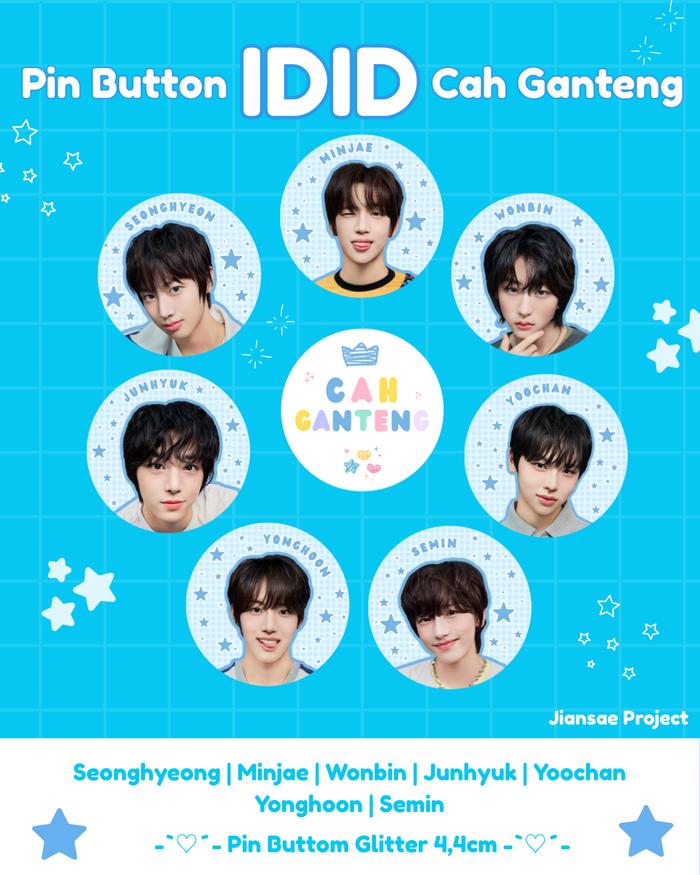 IDID Pin Button Bag Peniti Glitter 44mm | Kpop Fanmerch