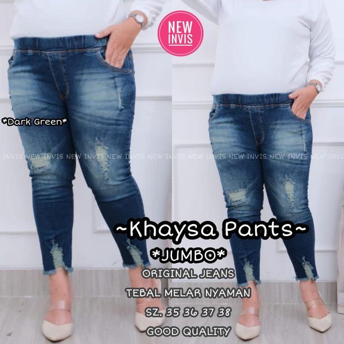 GB29 fbx-4 KHAYSA JUMBO JEGGING JEANS 7/9 RIPPED // KHAYSA JEANS LEGGING SOBEK SIZE Original Terlari