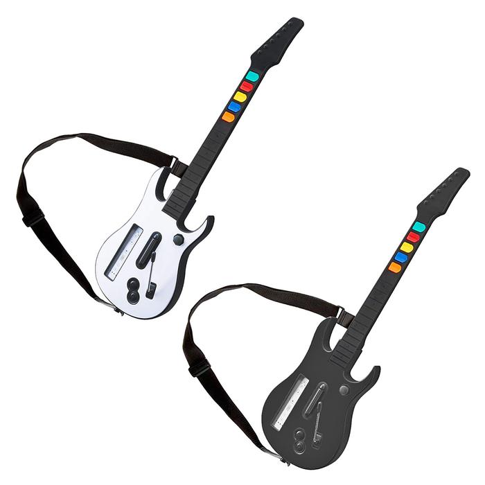Wireless Controller with Adjustable Strap for Wii Guitar Hero Rock