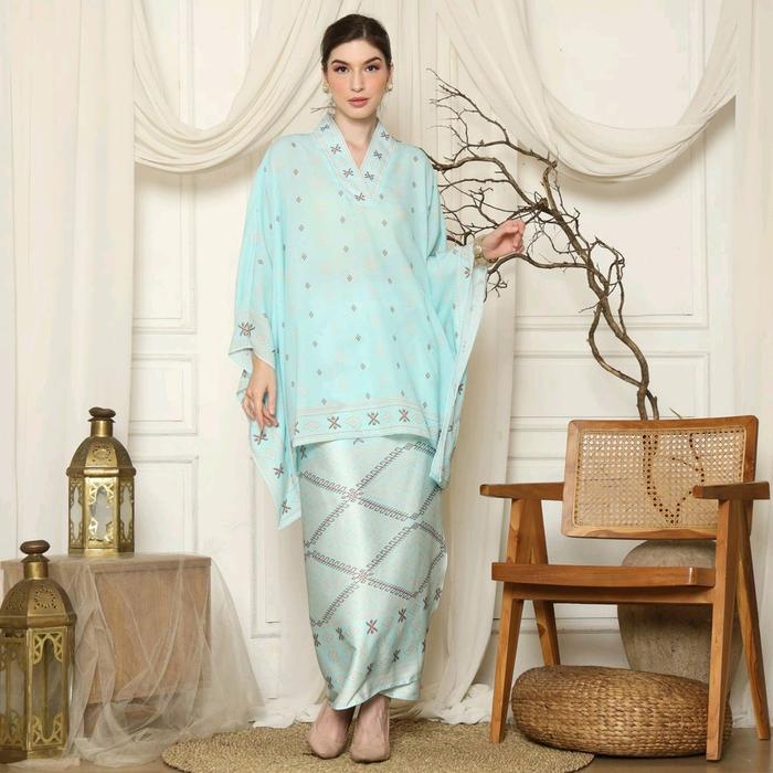 Kebaya Biru Tosca - Kebaya Premium - Kebaya Modern - Kebaya Wisuda - Kebaya Batik - Kebaya Jumbo - S