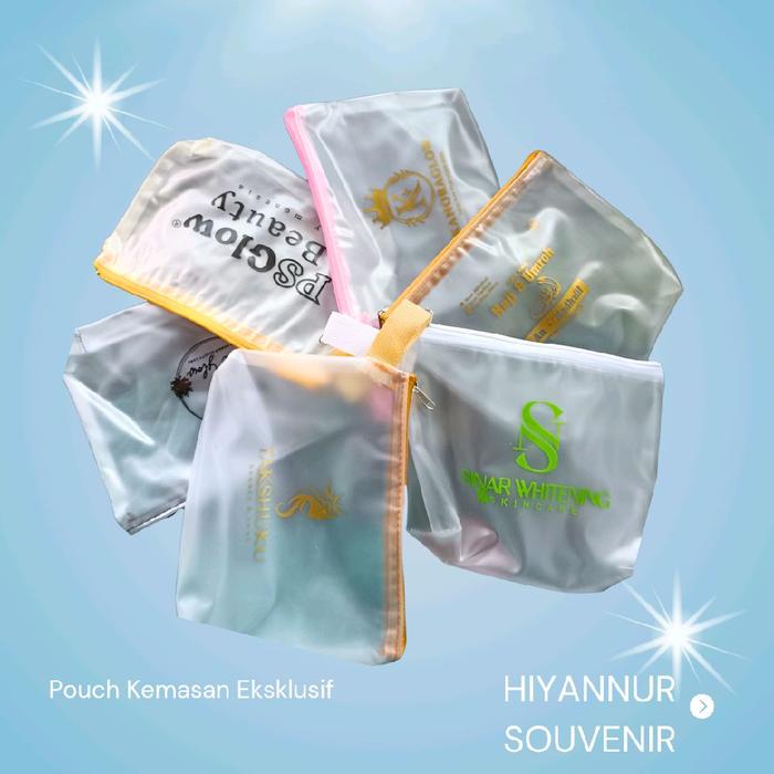 Pouch Mika Plastik Transparan Doff Dompet Kosmetik Skincare