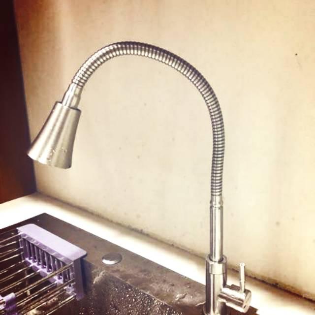 SOLIGEN kran angsa Flexible stainless .kran dapur stainless.kran kitcen sink flexible