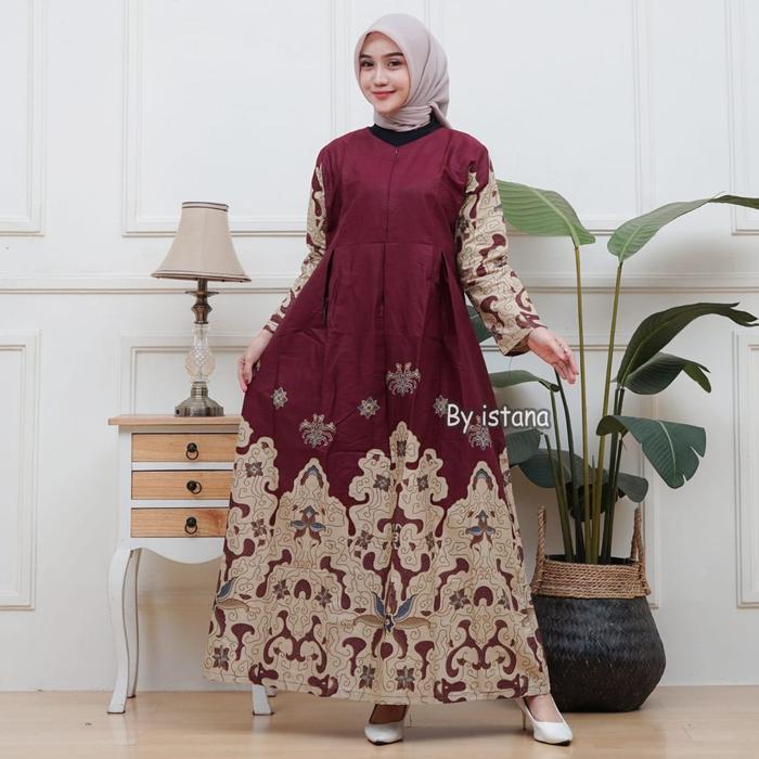 Gamis batik pekalongan busui jumbo Baju wanita muslimah Kondangan