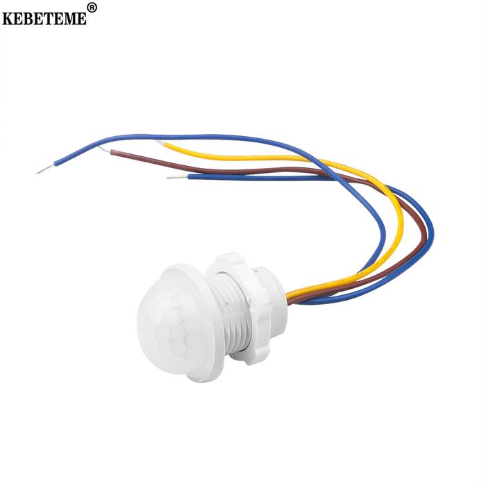 KEBETEME Detektor Sensor PIR Inframerah, Saklar Sensor Gerakan LED