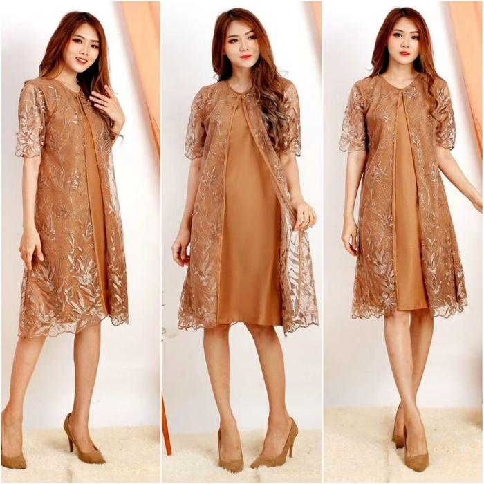 NEW Dress Brokat Tile Gold