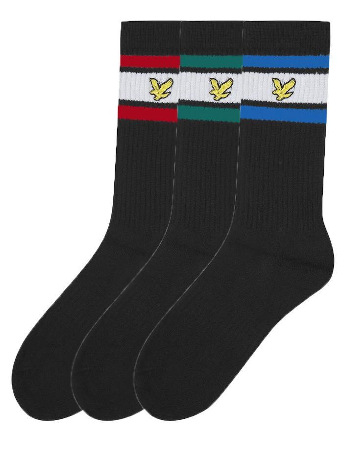 Lyle & Scott Black Auto Stripe Sock Original
