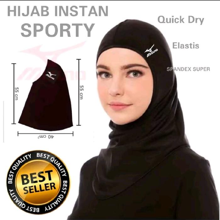 Hijab tanpa pet voli - jilbab instan varian color volleyball - kerudung wanita olahraga dewasa Spand