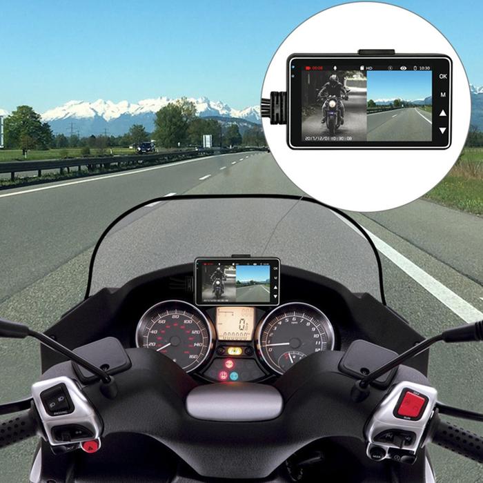 Motorcycle Camera Dvr Motor Dash Cam With Special Dual-track Front