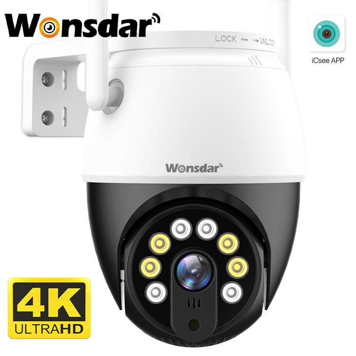 WIFI IP Camera 4K 8MP Wireless Outdoor PTZ Camera 4MP HD Atuto