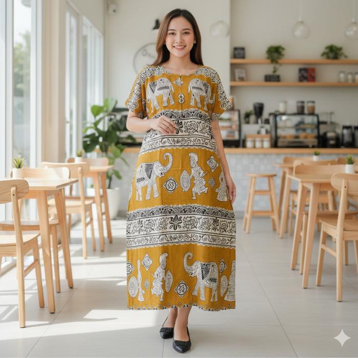 3 Pcs Daster Lowo Motif Print LD 130 Busui Bahan Rayon [penjahitsharoon] NSA