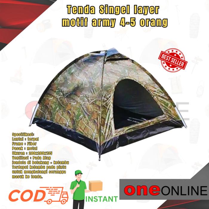 AJS- Tenda camping terpal kapasitas 45 orang Tenda camuflase Tenda army tenda kemping terpal