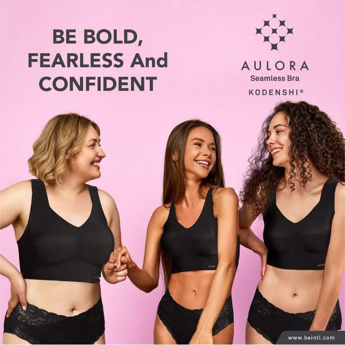 New Aulora seamless bra kodenshi kesehatan payudara warna hitam