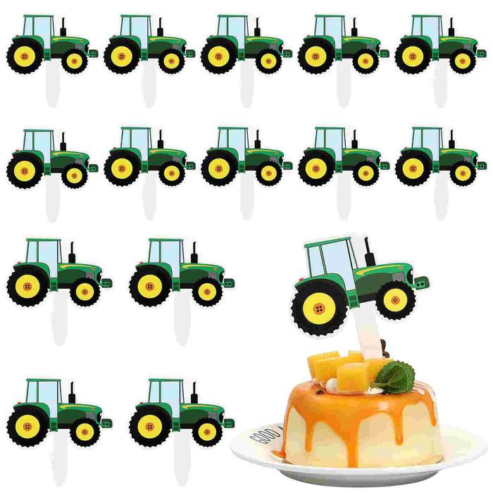 Topper Construction Cupcake Cake Birthday Party Toppers Tractor